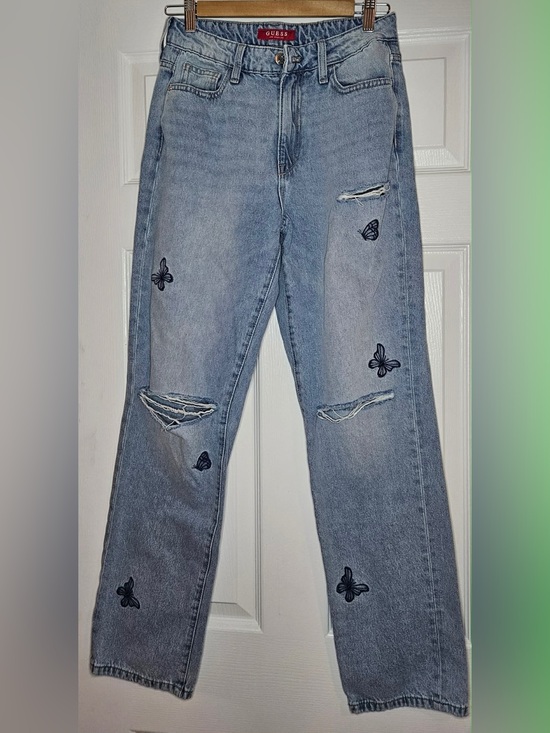 Guess Denim - GUESS Y2K Light Blue Embroidered Butterfly High-Rise Jeans